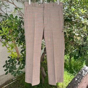 Vintage 70s Hubbard Plaid Slacks Pants 33x26 Cropped Straight
